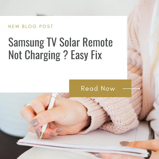 Samsung TV Solar Remote Not Charging